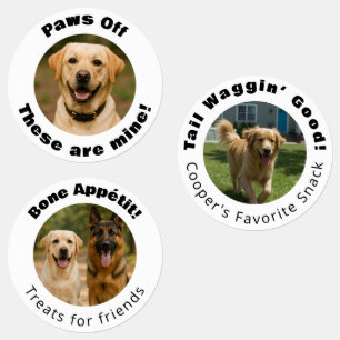 Étiquettes Chien Pun Round Photo Traitements