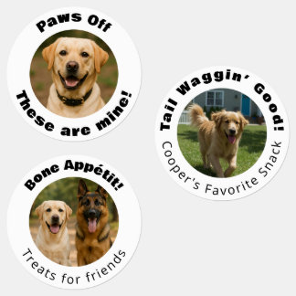 Étiquettes Chien Pun Round Photo Traitements