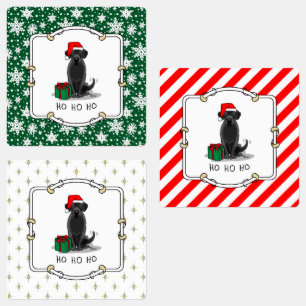Étiquettes Christmas Père Noël Black Labrador Retriever Cute