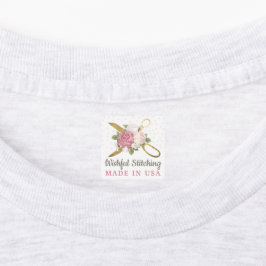 Étiquettes Ciseaux de couture dorés Fleurs shabby Vêtements p