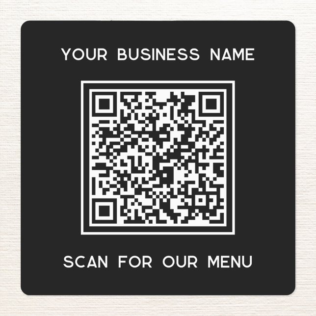 Étiquettes Code QR avec analyse de l'entreprise par texte pou (Small business menu QR code and text sticker)