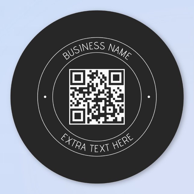 Étiquettes Code QR et texte modifiable | Noir et blanc (Créateur téléchargé)