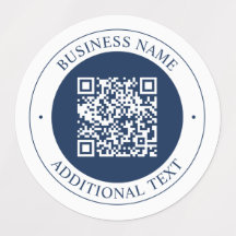 Code QR & Texte personnalisables | Bleu marine fon
