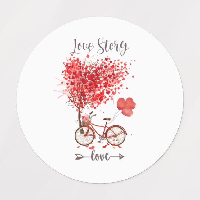 Étiquettes coeur rouge pour ma valentine (Design 1)