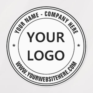 Étiquettes commerciales avec logo et texte personn