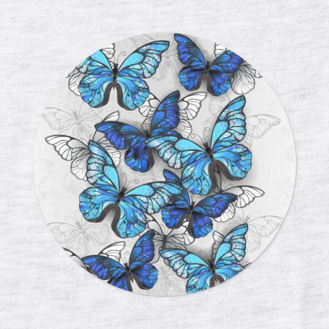 Étiquettes Composition des White and Blue Butterflies (Design 1)