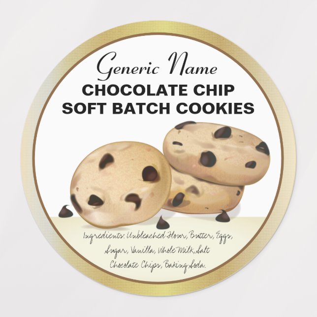 Étiquettes Cookies de chips au chocolat (Design 1)
