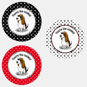 Étiquettes Cool Basset Hound chien et lunettes de soleil (tri