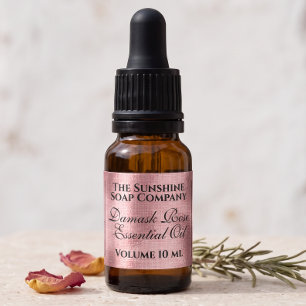Étiquettes Cosmétiques en feuille rose tressée vintage imperm