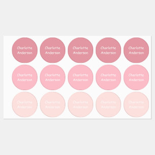 Étiquettes Couleurs personnalisées des noms des enfants roses