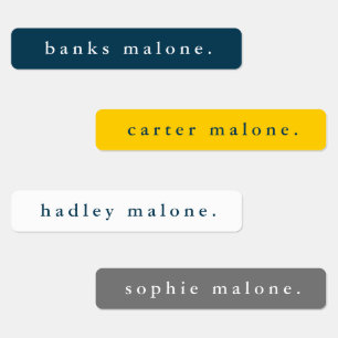 Étiquettes Couleurs simples de l'école Nom imperméable