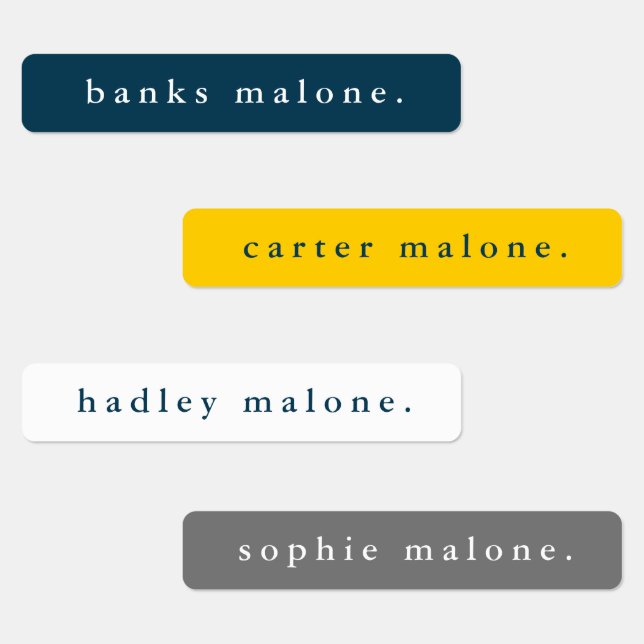 Étiquettes Couleurs simples de l'école Nom imperméable (Groupe)