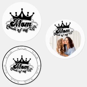 Étiquettes Couronne noire moderne, MAMAN Reine de ma vie