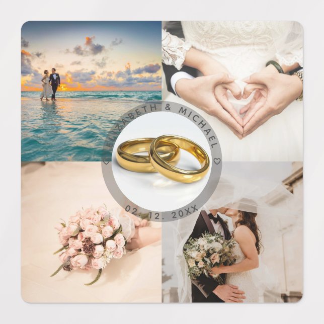 Étiquettes Créez votre propre photo Mariage de mariés de moin (Design 1)