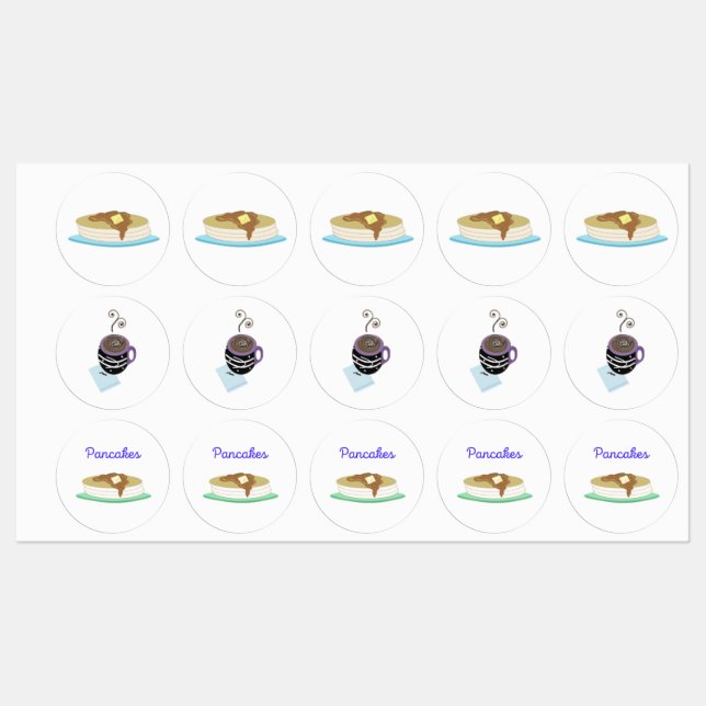 Étiquettes Crêpes et café (Feuille)