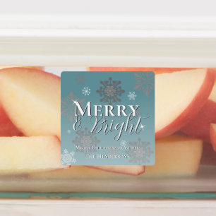 Étiquettes Cuisine de Noël turquoise de Joyeux et Flambeille 