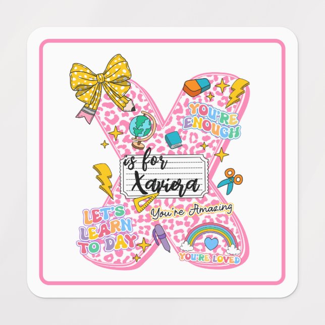 Étiquettes Customizable “X is for” Alphabet Art – Inspiration (Design 1)