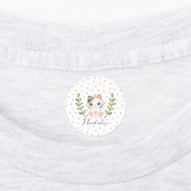 Étiquettes Cute Cat Soft Genre Neutre Dotée Enfant Bébé (Apposé)