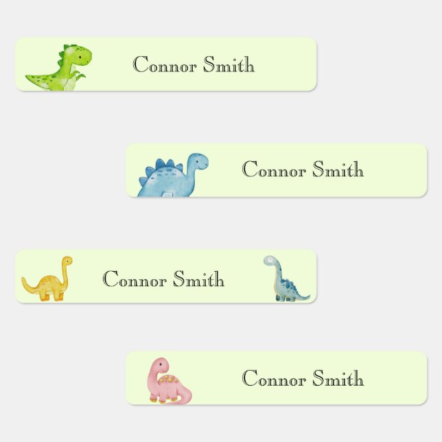 Étiquettes Cute Dinosaures Garde de jour de l'école Nom Vêtem (Groupe)