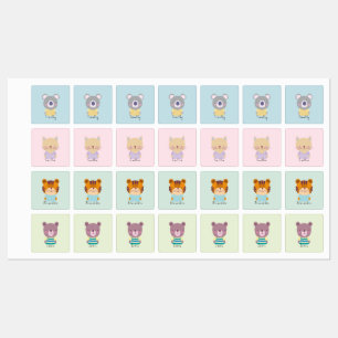 Étiquettes Cute Koala Ours, Chat, Ours, Tigre