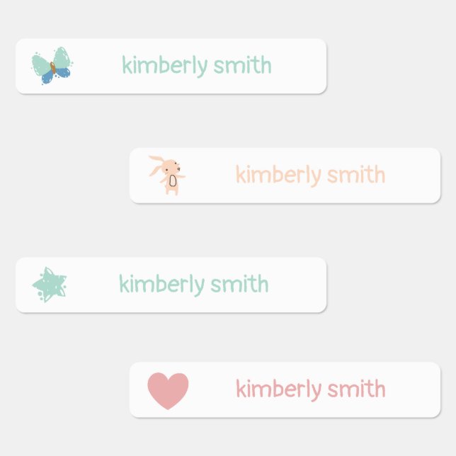 Étiquettes Cute School Daycare Nom de la fille (Groupe)