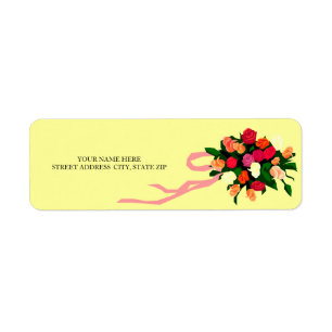 Étiquettes d'adressage de bouquet floral