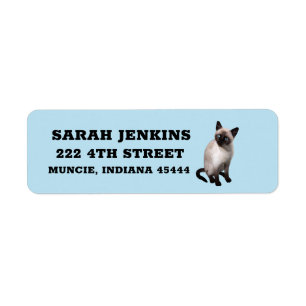 Étiquettes d'adresse à grand retour CAT SIAMESE