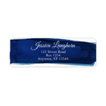 Étiquettes d'adresse à l'aquarelle Navy Élégantes