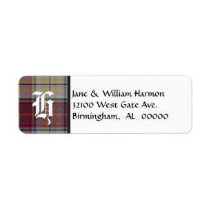 Étiquettes d'adresse à motif tartan Harmon Dress a