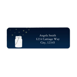 Étiquettes d'adresse Bleu Rustique Bocal de Luciol