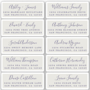 Étiquettes d'adresse de calligraphie de carte post