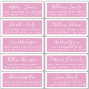 Étiquettes d'adresse de calligraphie pour invités 