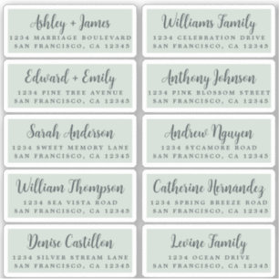 Étiquettes d'adresse de calligraphie pour invités 