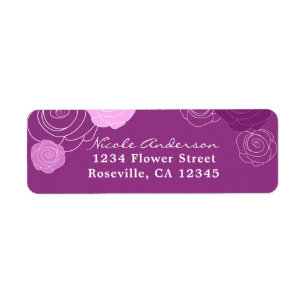 Étiquettes d'adresse de Fête de Mariage Floral Mau
