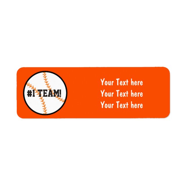 Étiquettes d'adresse de fête d'équipe de baseball  (Devant)