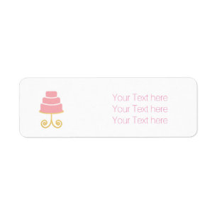 Étiquettes d'adresse de gâteau de boulangerie rose