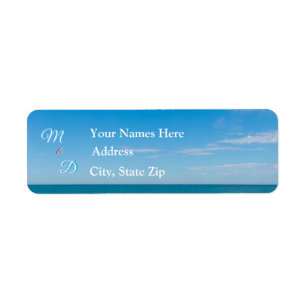 Étiquettes d'adresse de mariage Blue Paradise