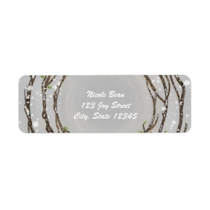 Étiquettes d'adresse de mariage Branches d'arbre h