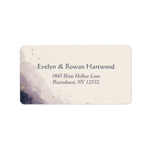 Étiquettes d'adresse de mariage céleste
