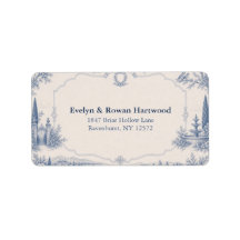 Étiquettes d'adresse de mariage Toile de Jouy Venu