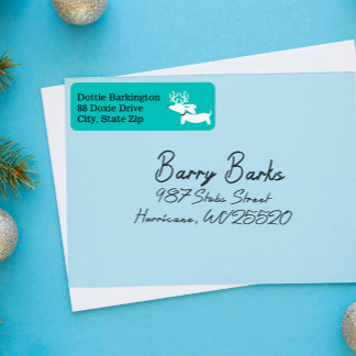 Étiquettes d'adresse de Noël en bleu pour Renne Te
