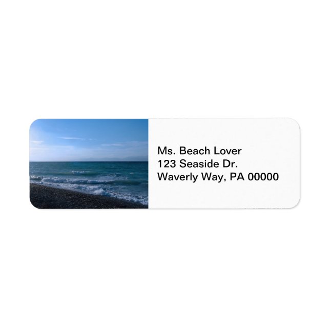 Étiquettes d'adresse de retour au bord de la mer (Devant)