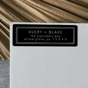 Étiquettes d'adresse de retour AVERA Noir moderne