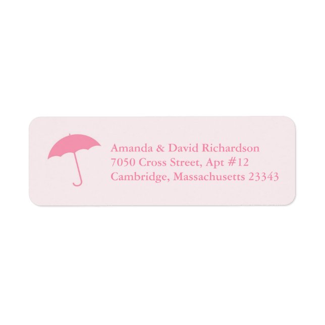 Étiquettes d'adresse de retour baby shower Umbrell (Devant)