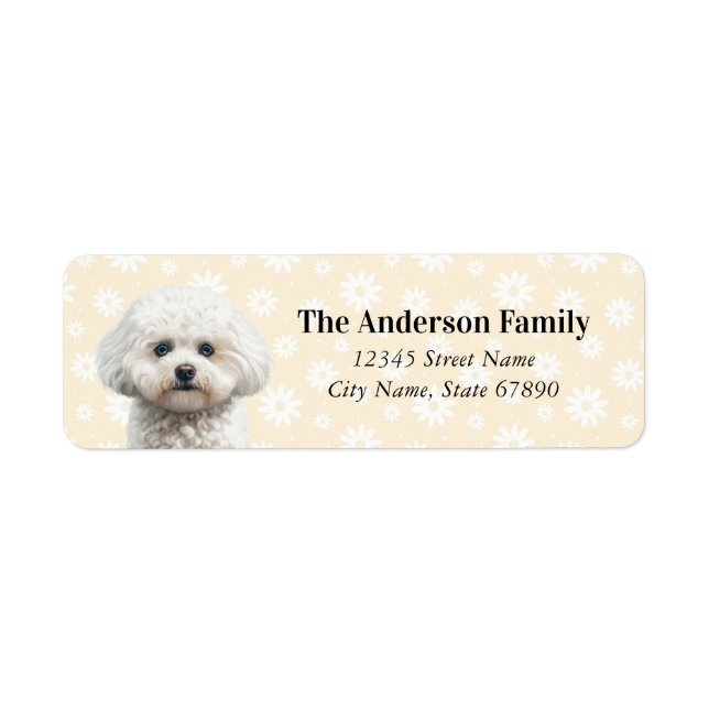 Étiquettes d'adresse de retour Bichon Frise (Devant)