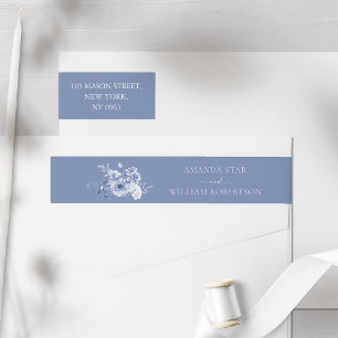 Étiquettes d'adresse de retour bleu bleu poussiére