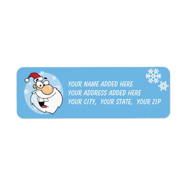 Étiquettes d'adresse de retour bleu père Noël et S (Devant)