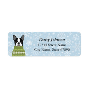 Étiquettes d'adresse de retour Boston Terrier