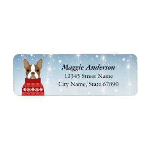Étiquettes d'adresse de retour Boston Terrier