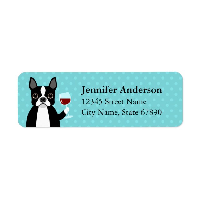 Étiquettes d'adresse de retour Boston Terrier (Devant)